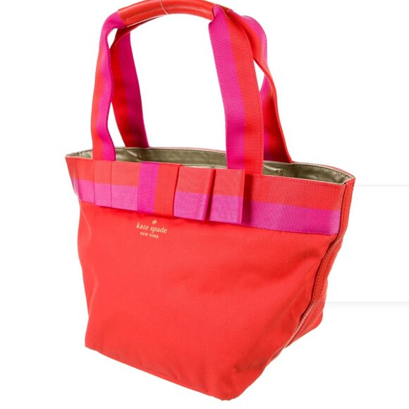 NWT Kate Spade Barrow small nylon tote bag in maraschino - Picture 2 of 10